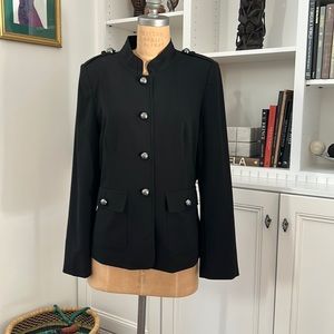 Vince Camuto mandarin collar military-style blazer in black